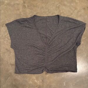 Lululemon Gray V-Neck Ruched Women's Top